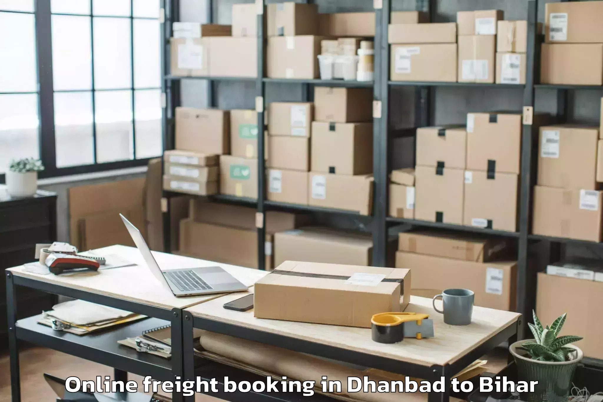 Easy Dhanbad to Ghoghardiha Online Freight Booking Booking